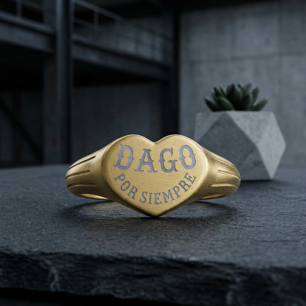 Dago Por Siempre Heart Signet Ring