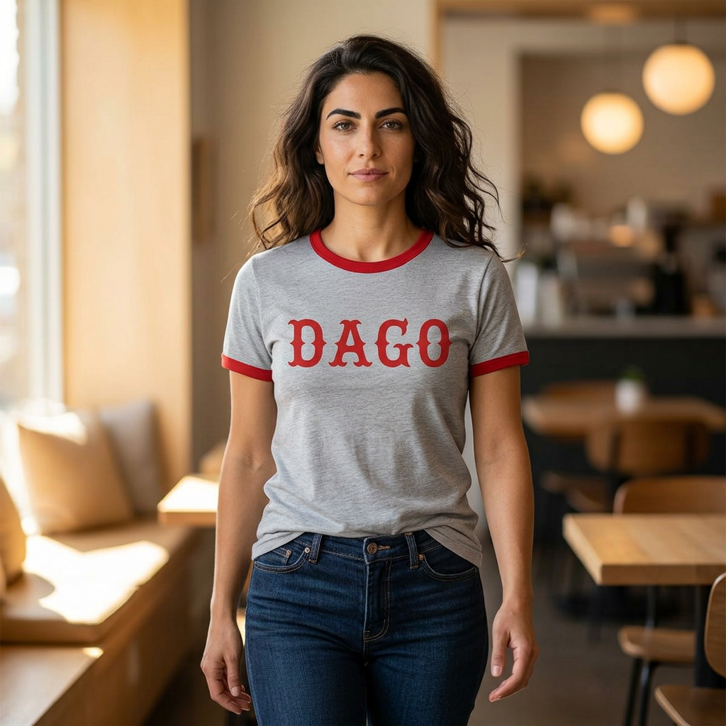 1966 Dago Throwback Cropped Ringer Tee