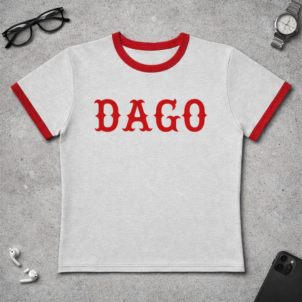 1966 Dago Throwback Cropped Ringer Tee
